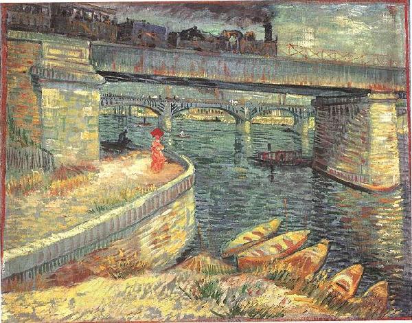 Vincent Van Gogh Bridges across the Seine at Asnieres oil painting picture